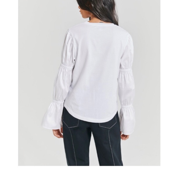 Something Navy Cinched Bell Sleeve Top - Picture 2 of 3